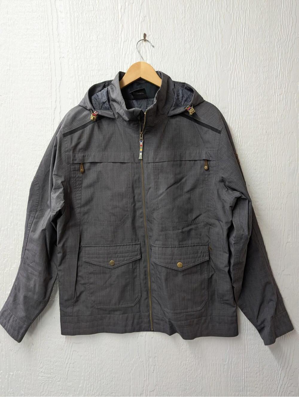 Sherpa Norgay Insulated Water Resistant Gray Jacket Hood Men's Size Large